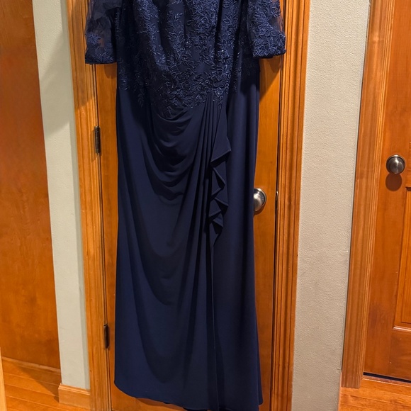 Mother of Bride Floor Length Navy Dress - Picture 5 of 7